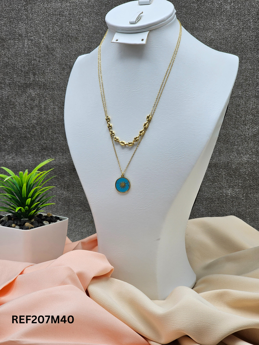 Collier étoile double turquoise Skye Gold